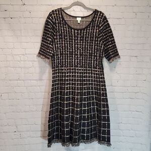 Dressbarn plus size midi sweater dress with fringes